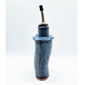 Handmade Art Pottery Cruet With Spout Olive Oil Holder Petal Ears Studio